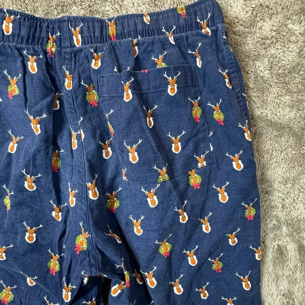 J. Crew Flannel Pajama Pants Deer Holiday Christmas Wreath Print Men's S Small